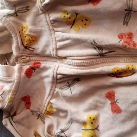 Carter's 3 Months Baby Girls Zip Up Hoodie with Butterfly design - Picture 6 of 8